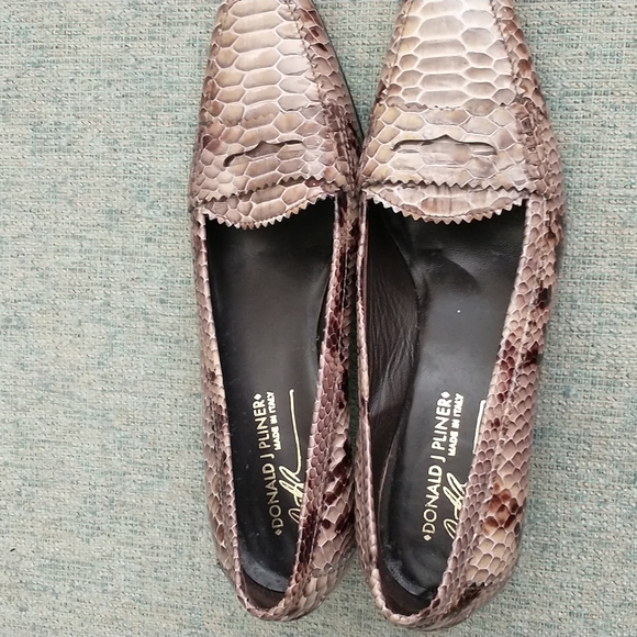 Donald J Pliner square toe pumps shoe khaki brown 2" heel loafer look size 8.5 M - Picture 6 of 12